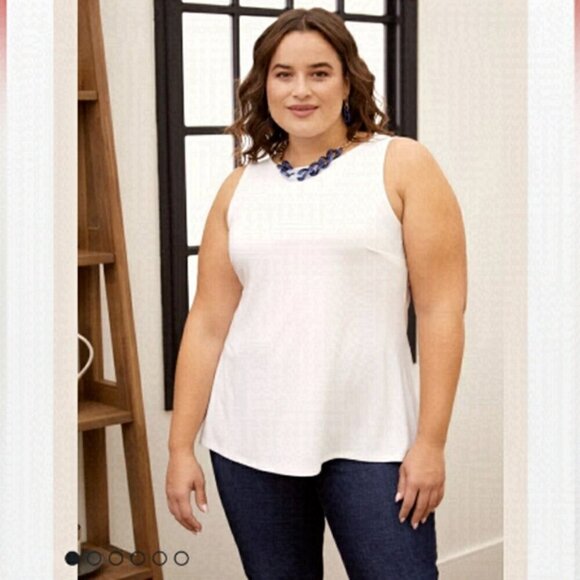 LAURA plus basically ivory top size 1X - Picture 1 of 12